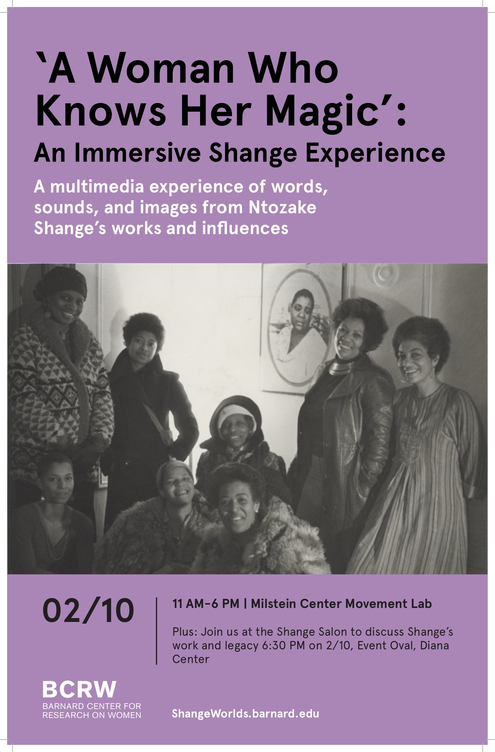 Shange Movement Lab Event Poster