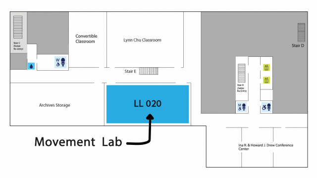 Floor outline of lower level Milstein Center