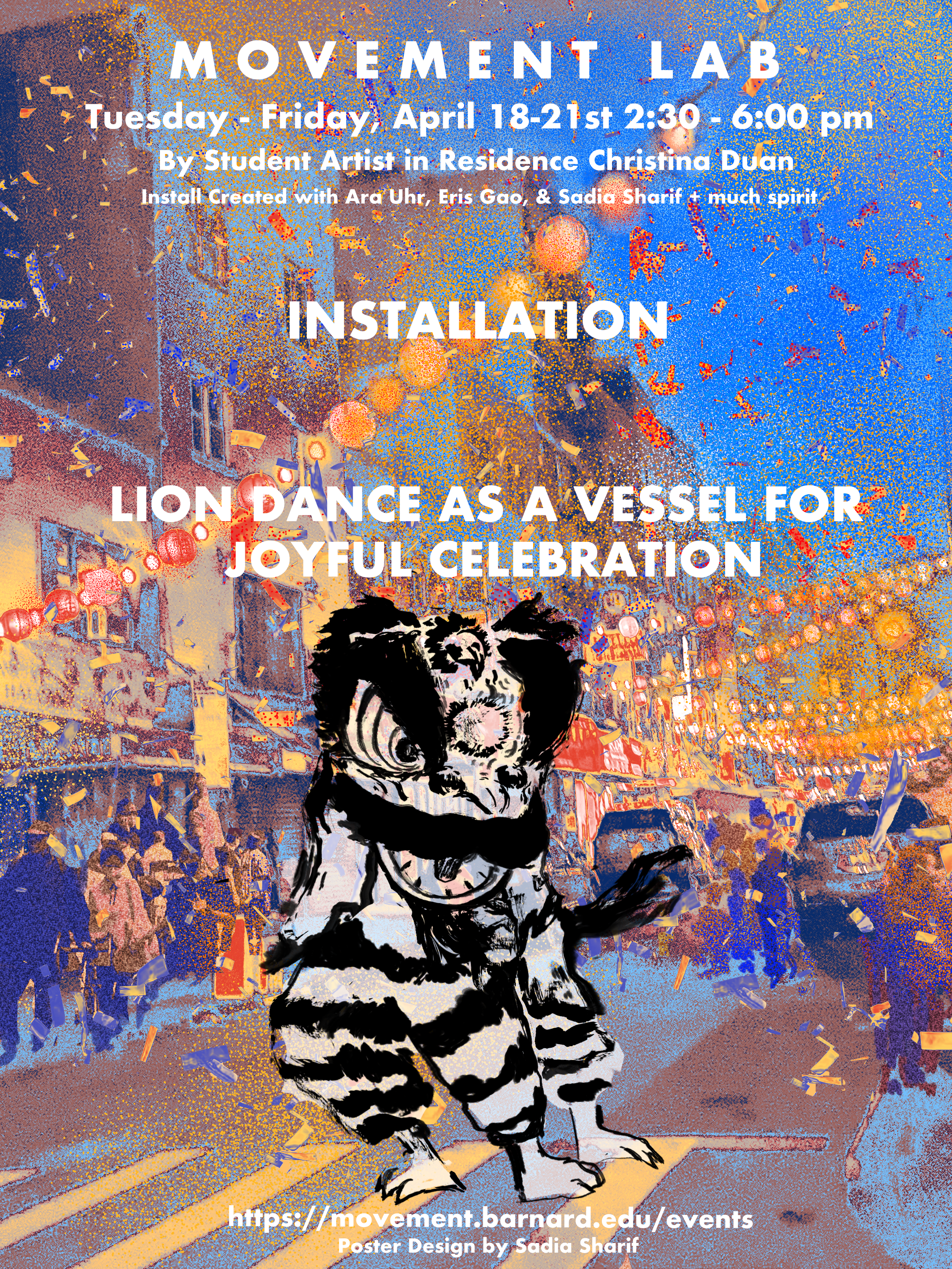 Installation: Lion Dance as a Vessel for Joyful Celebration by Student Artist in Residence Christina Duan