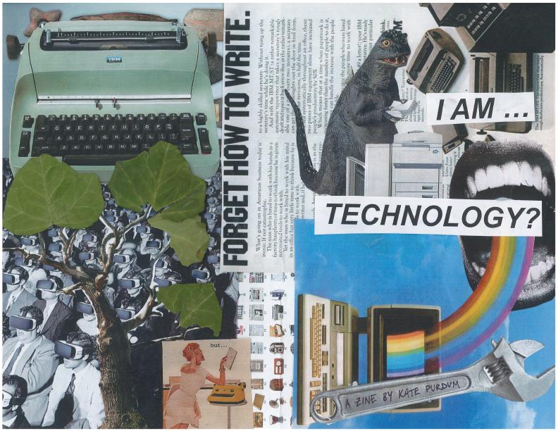 I am technology zine cover collage