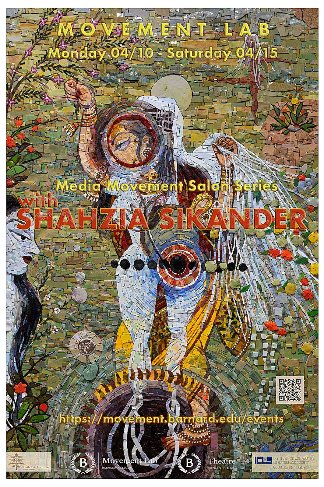  mosaic of a woman in a garden by Shahzia Sikander