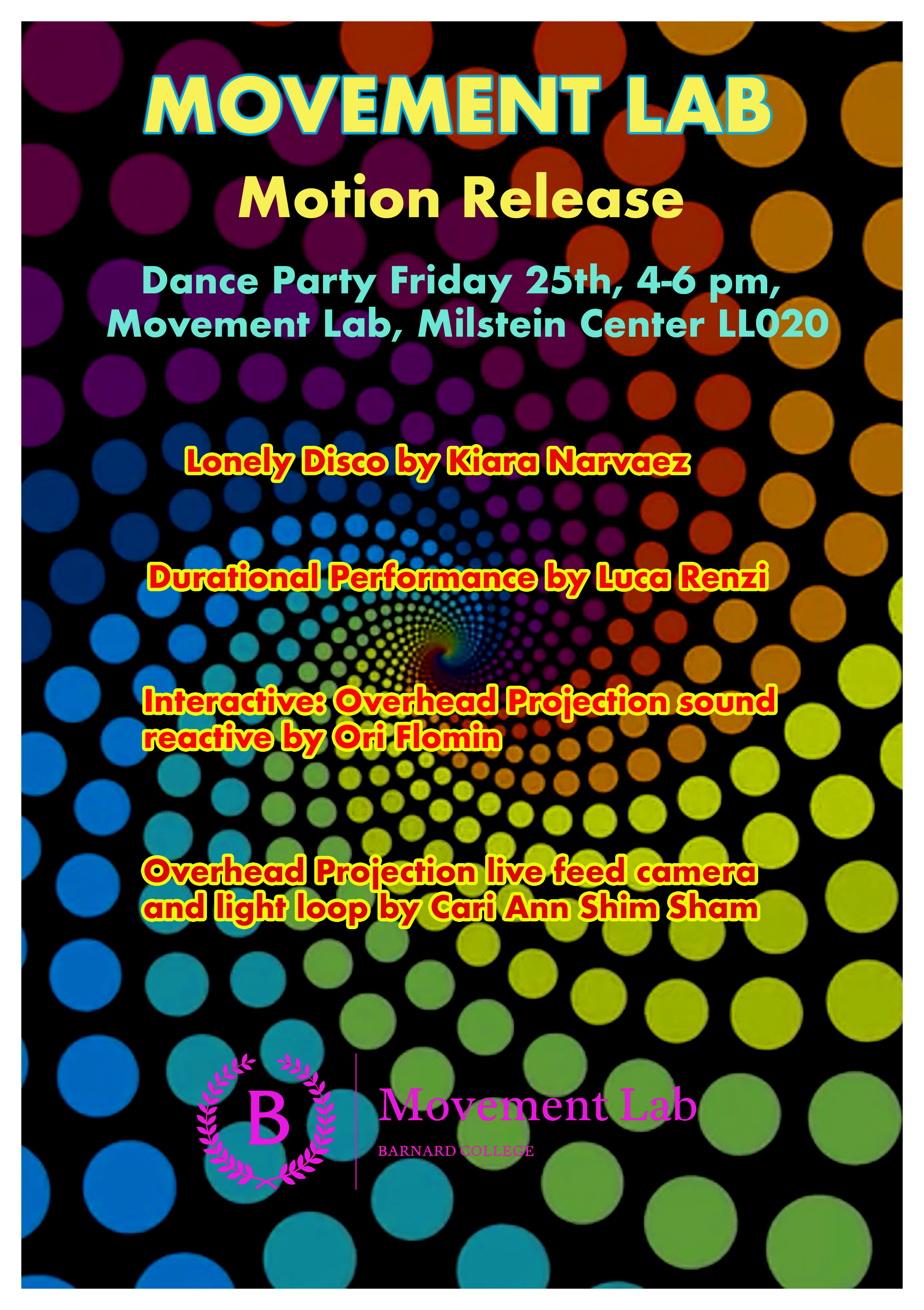 Poster for Motion Release Jam with description and date/time information.